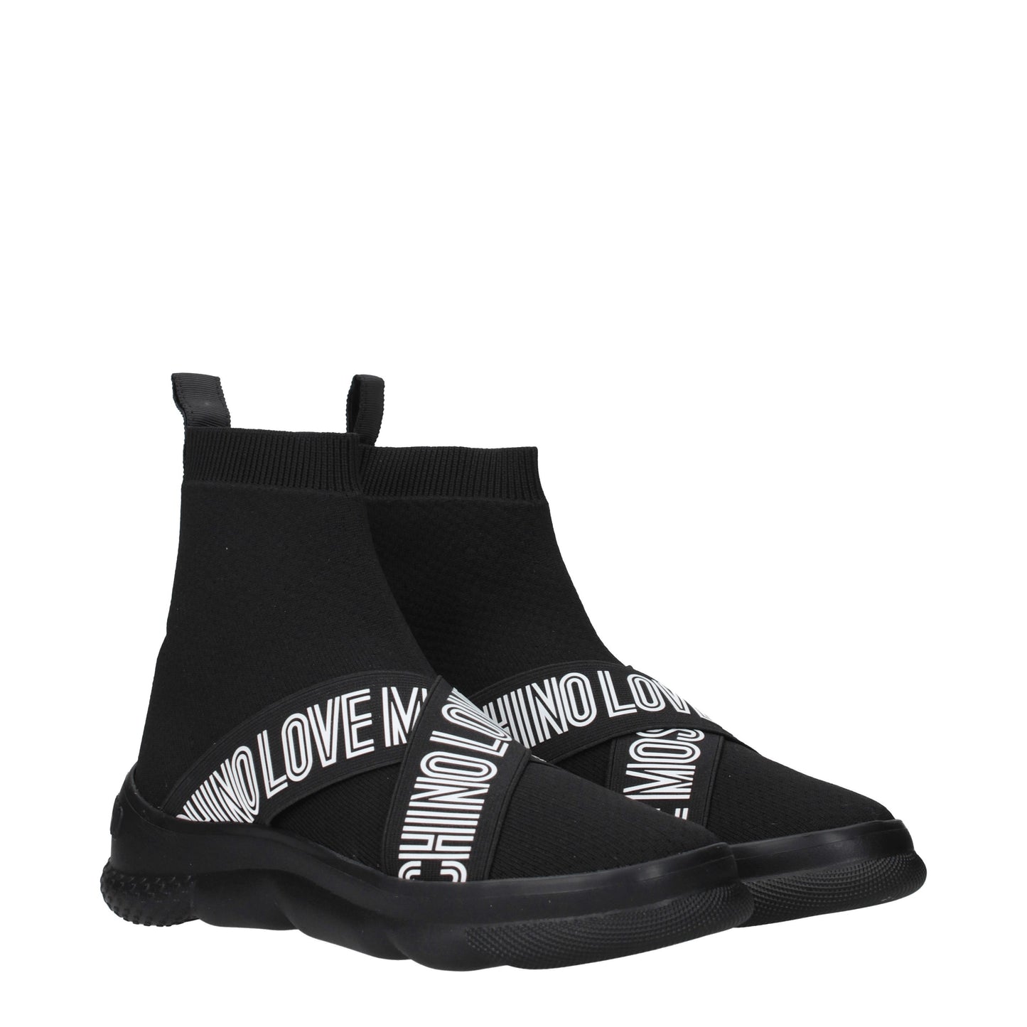 Love Moschino Women's Sneakers in Fabric  Black/Black