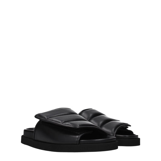 Gia Borghini Women's Sandals & Slippers in Leather Black