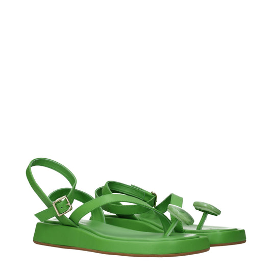 Gia Borghini Women's Sandals in Leather Green/Jade