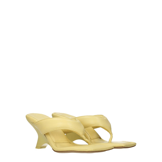 Gia Borghini Women's Sandals in Leather Yellow