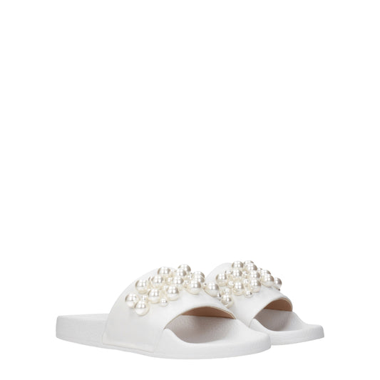 Stuart Weitzman Women's Sandals & Slippers in Leather White