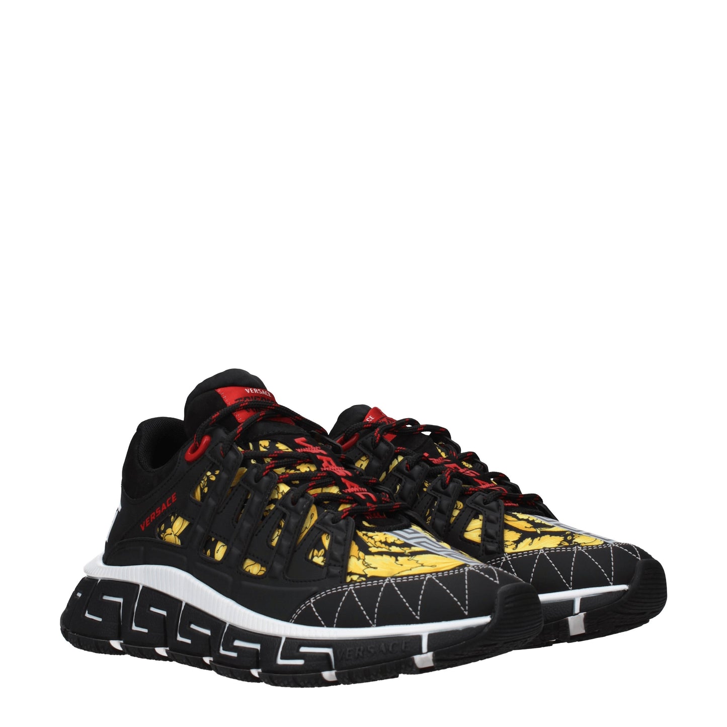 Versace Men's Sneakers in Fabric  Black/Gold