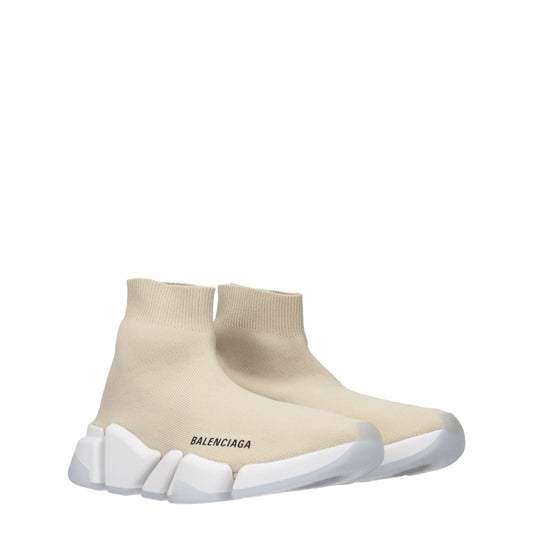 Balenciaga Women's Sneakers in Fabric  Beige/Light Beige