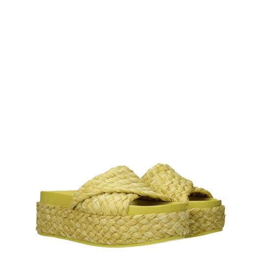 Ash Women's Sandals & Slippers in Raffia Green/Acid Green