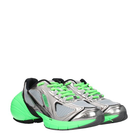 Givenchy Men's Sneakers in Fabric  Silver/Green