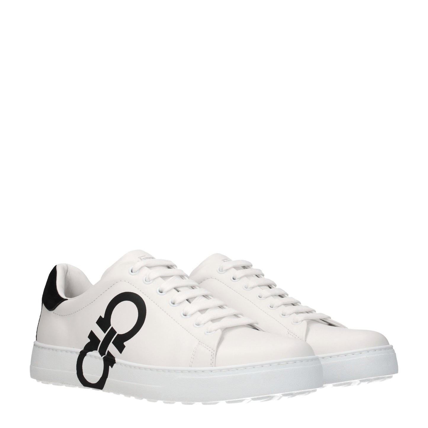 Salvatore Ferragamo Men's Sneakers in Leather White/Black