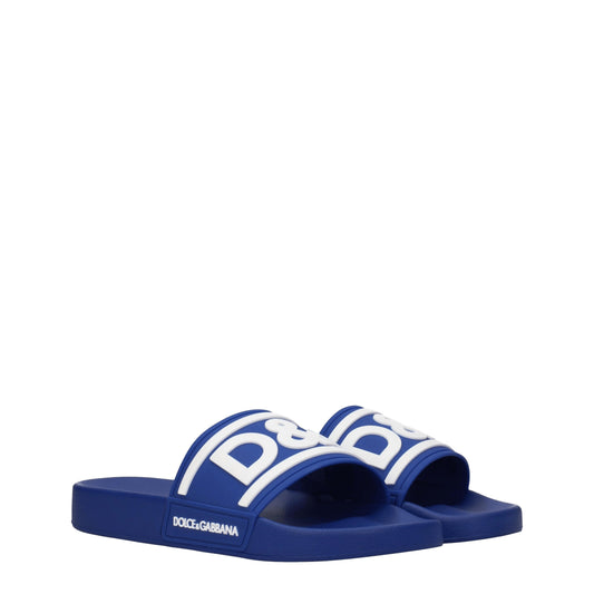 Dolce&Gabbana Sandals & Slippers Men Rubber Blue/White