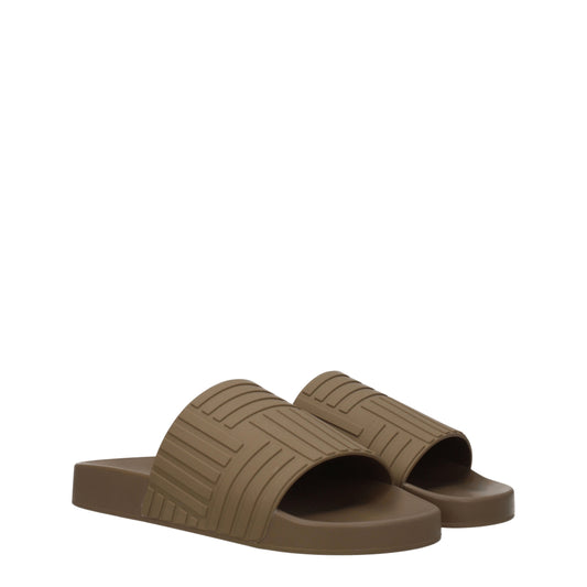 Bottega Veneta Sandals & Slippers Men Rubber Brown/Jute