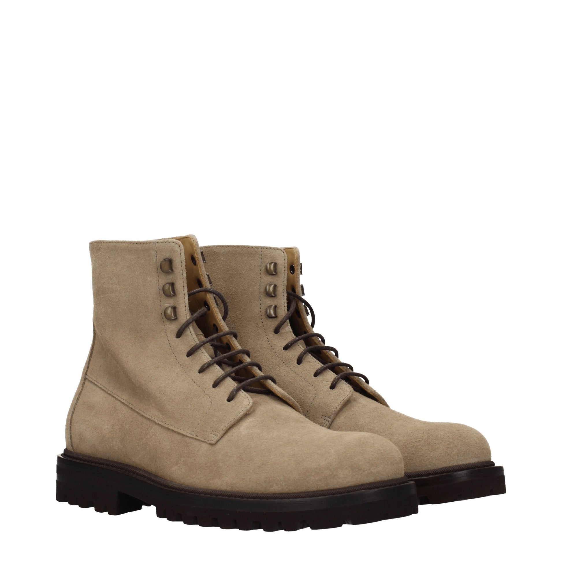Brunello Cucinelli Men's Ankle Boots Suede Sand