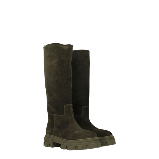 Gia Borghini Women's Boots in Suede Green/Mud