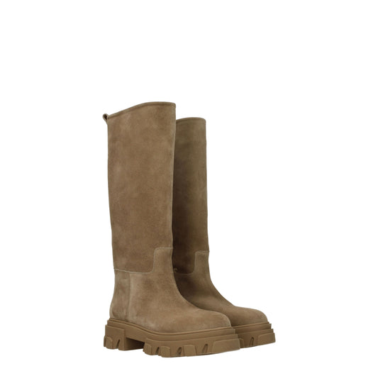 Gia Borghini Women's Boots in Suede Beige/Sand