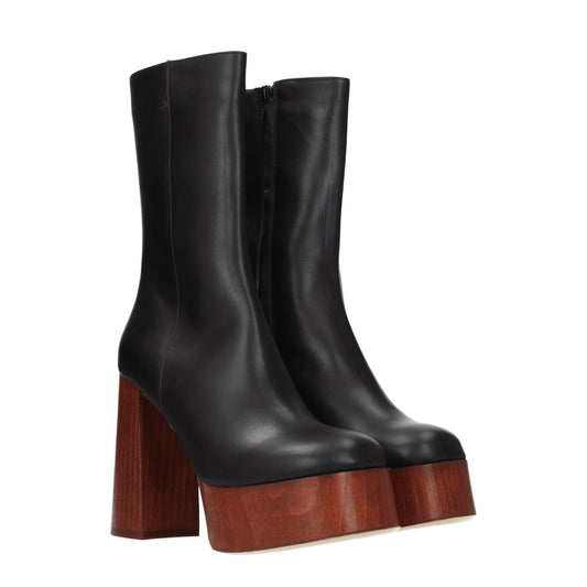 Gia Borghini Women's Boots in Leather Black