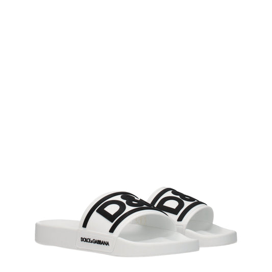 Dolce&Gabbana Sandals & Slippers Men Rubber White/Black