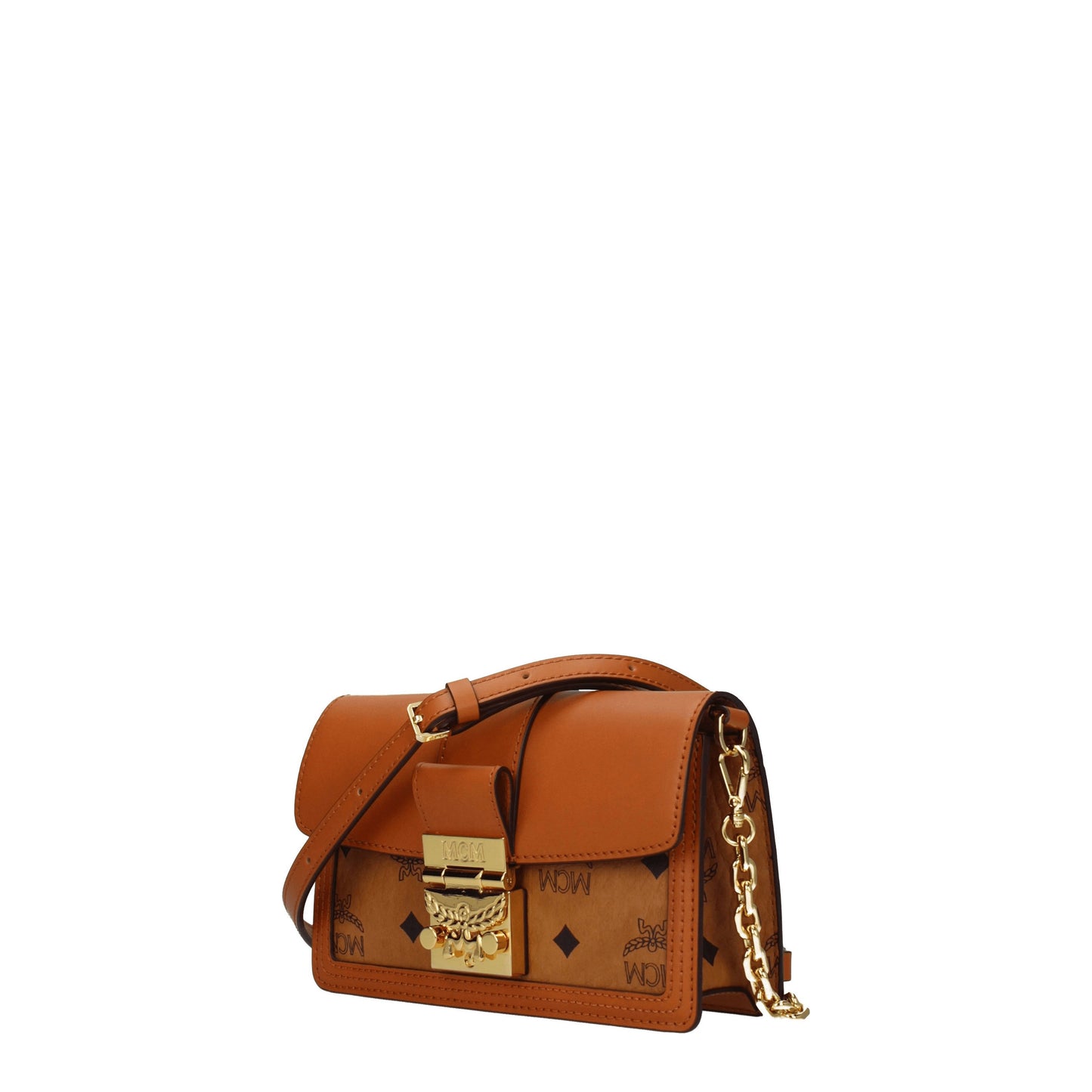 MCM Crossbody Bags Women Leather Brown/Cognac