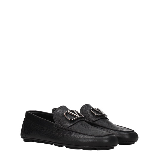 Valentino Garavani Men's Loafers in Leather Black