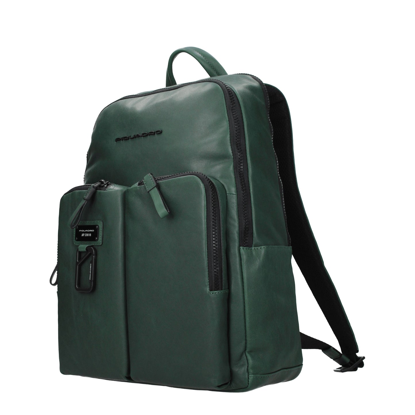 Piquadro Backpacks and Bumbags Men Leather Green/Bottle Green