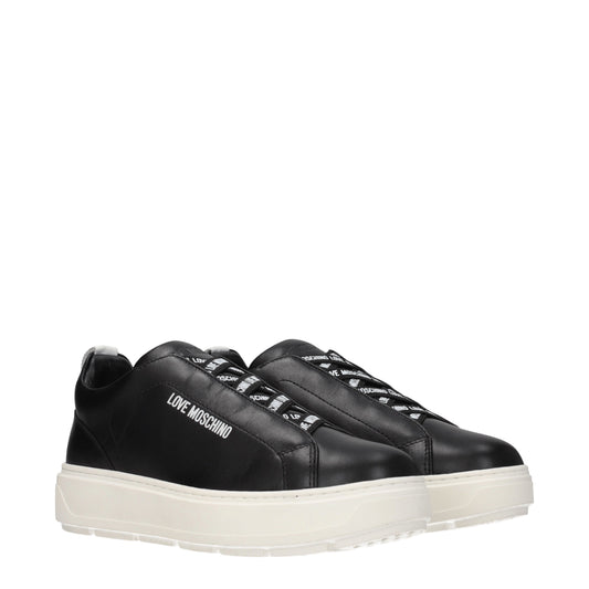 Love Moschino Women's Sneakers in Leather Black