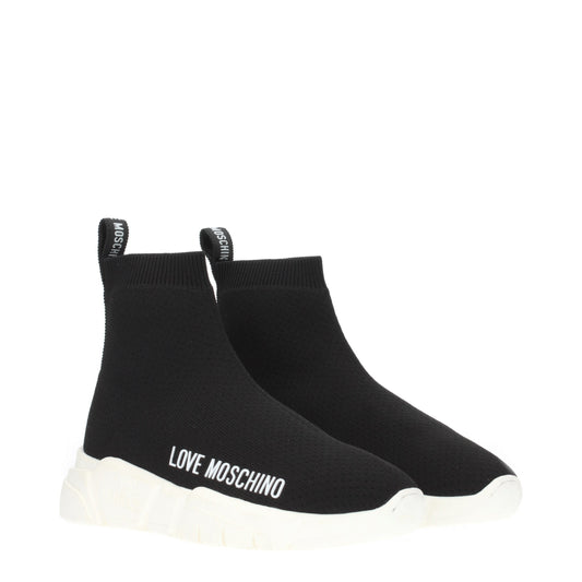 Love Moschino Women's Sneakers in Fabric  Black/White