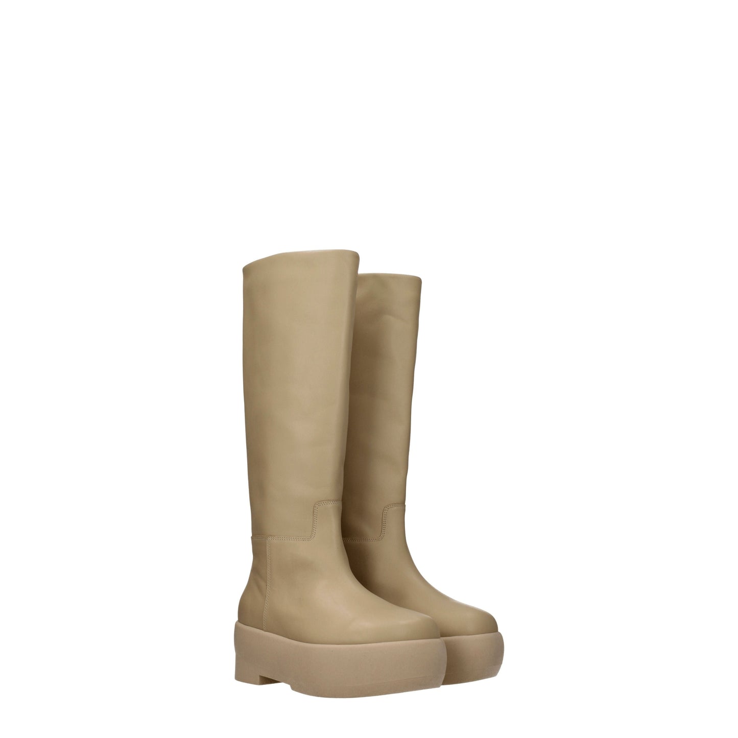 Gia Borghini Women's Boots in Leather Beige/Oat Milk