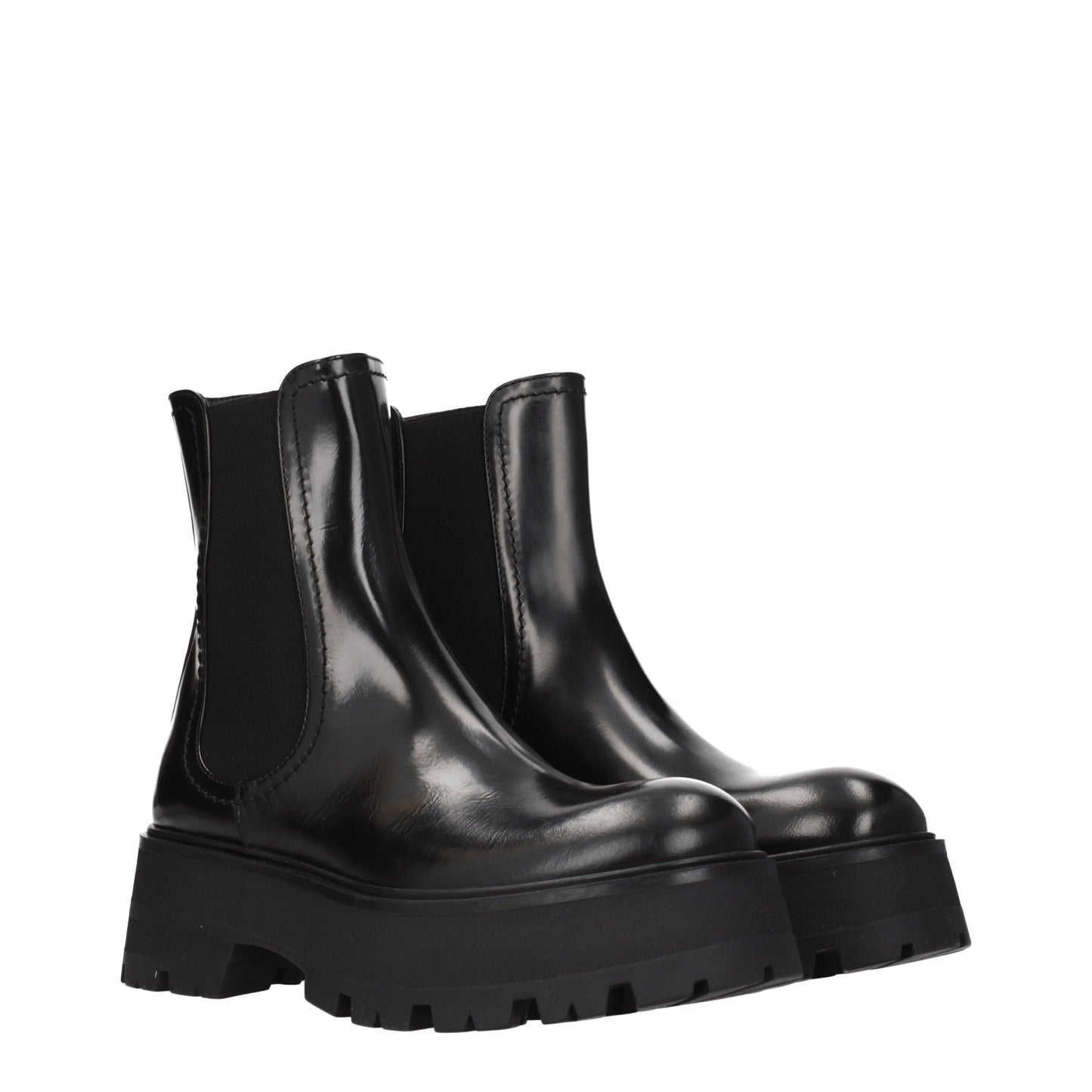 Alexander McQueen Women's Boots in Leather Black/Black