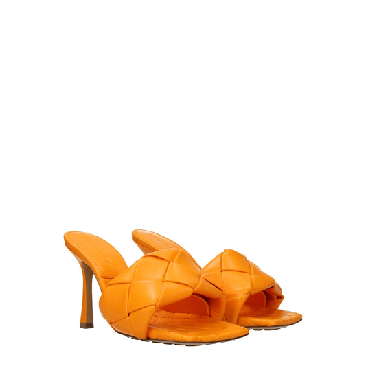 Bottega Veneta Women's Sandals in Leather Orange/Mandarin