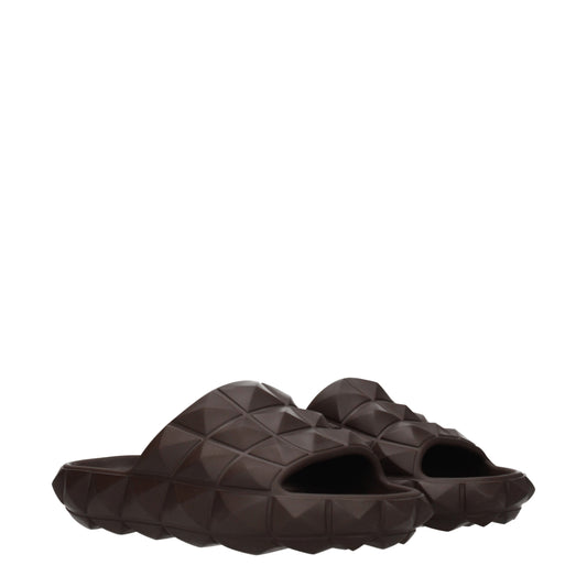 Valentino Garavani Sandals & Slippers Men Rubber Brown/Dark Chocolate