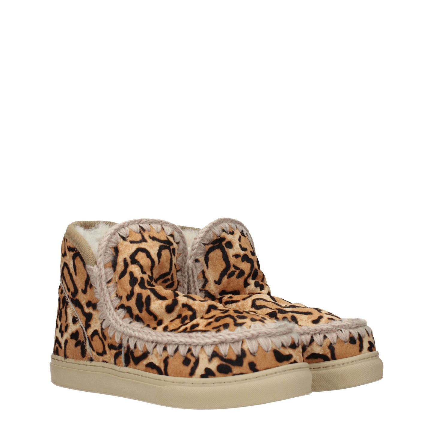 Mou Women's Boots in Pony Skin Beige/Leopard