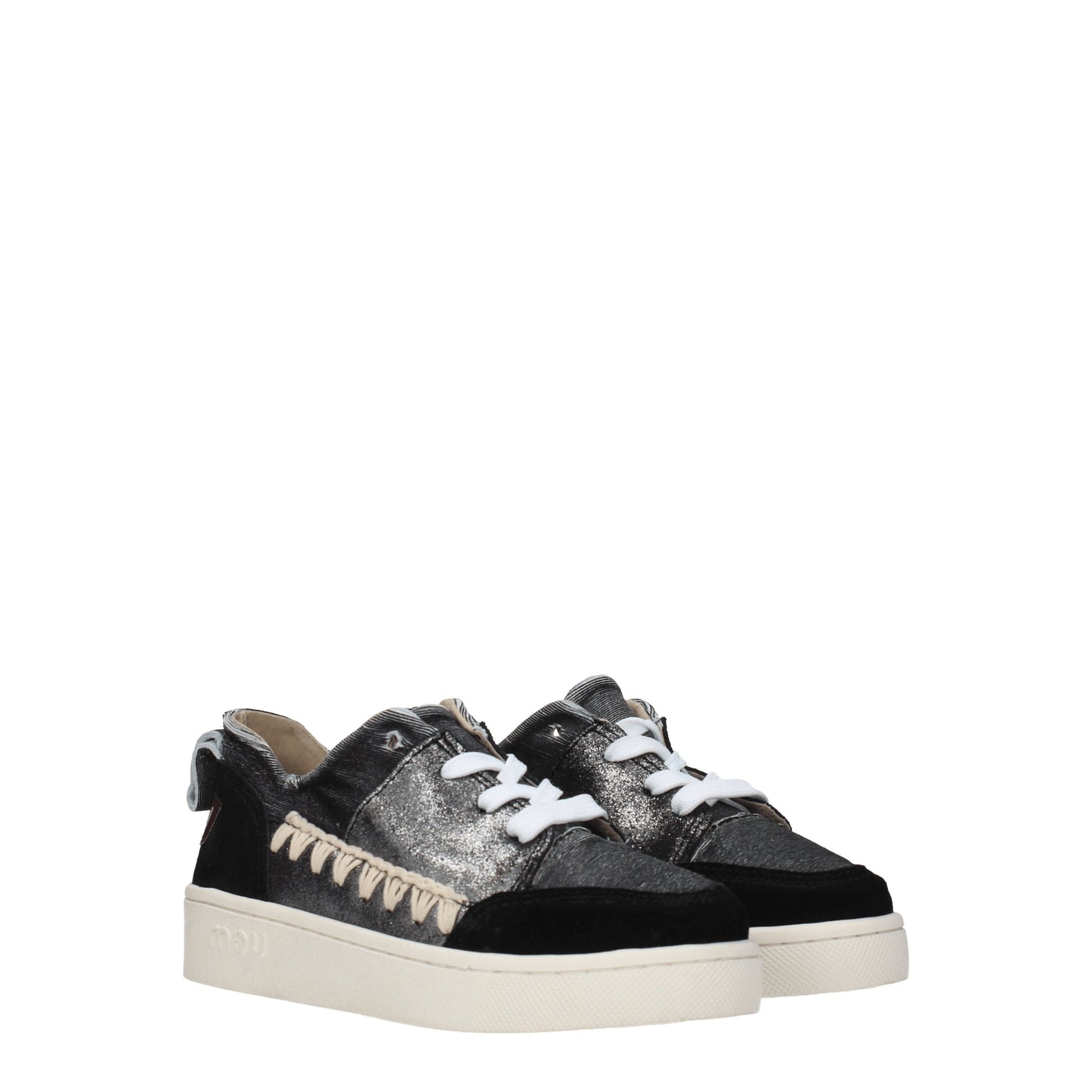 Mou Women's Sneakers in Suede Gray/Black