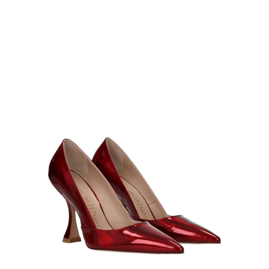 Stuart Weitzman Women's Pumps in Patent Leather Red/Red Stone