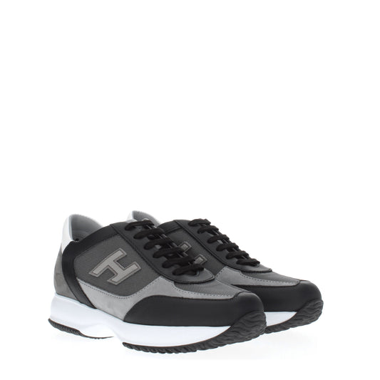 Hogan Men's Sneakers in Fabric  Gray/Black