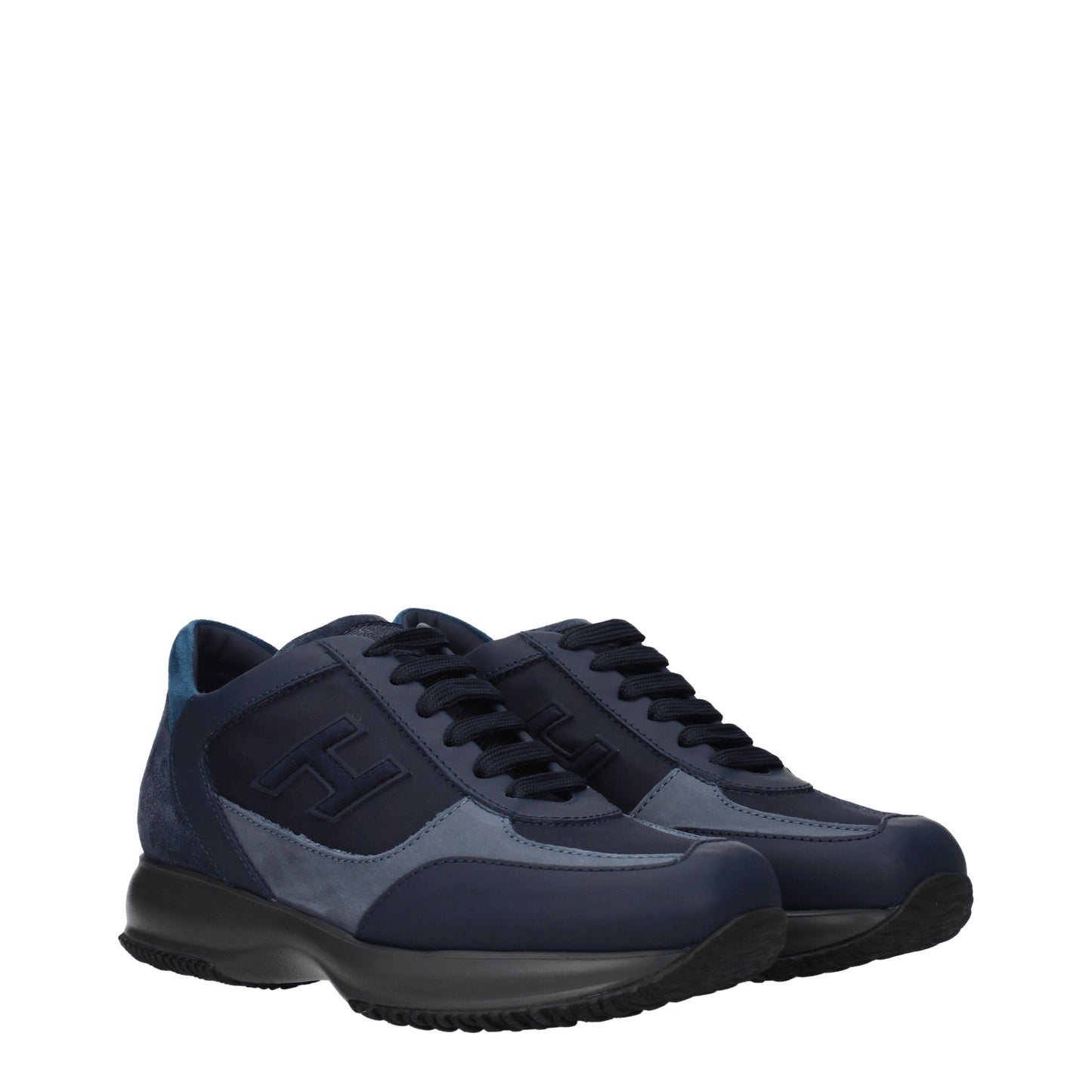 Hogan Men's Sneakers in Leather Blue/Blue Navy