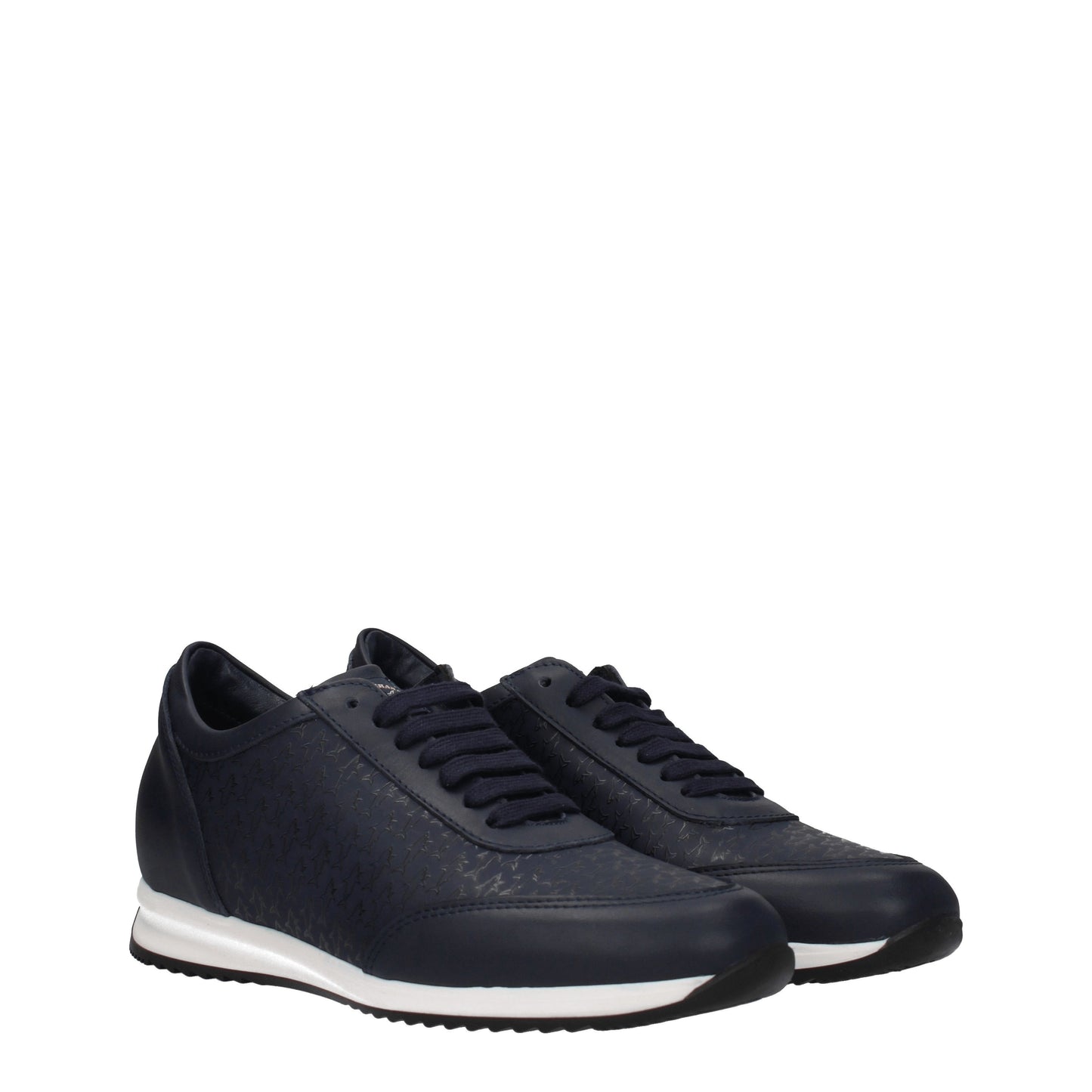 Paul e Shark Men's Sneakers in Leather Blue/Dark Blue