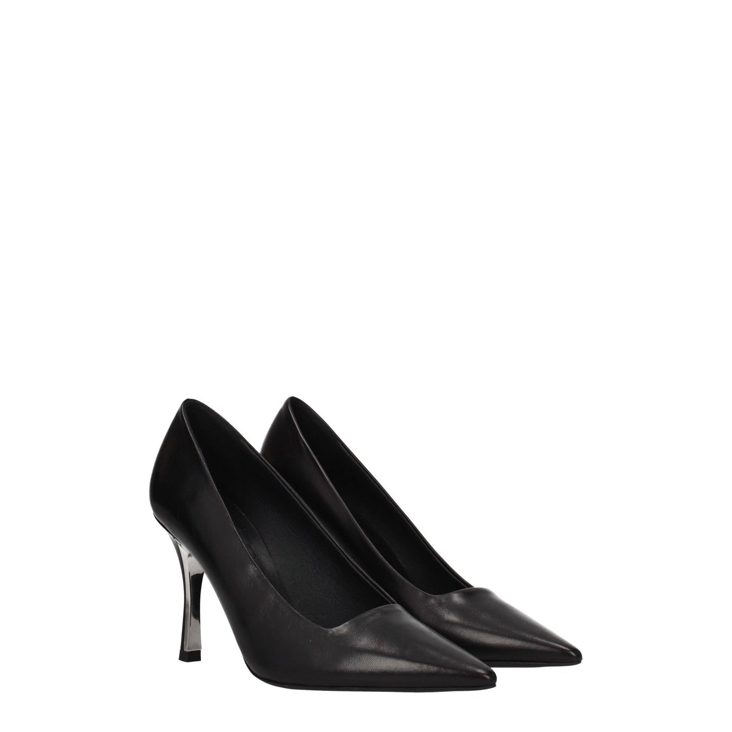 Furla Women's Pumps in Leather Black/Silver