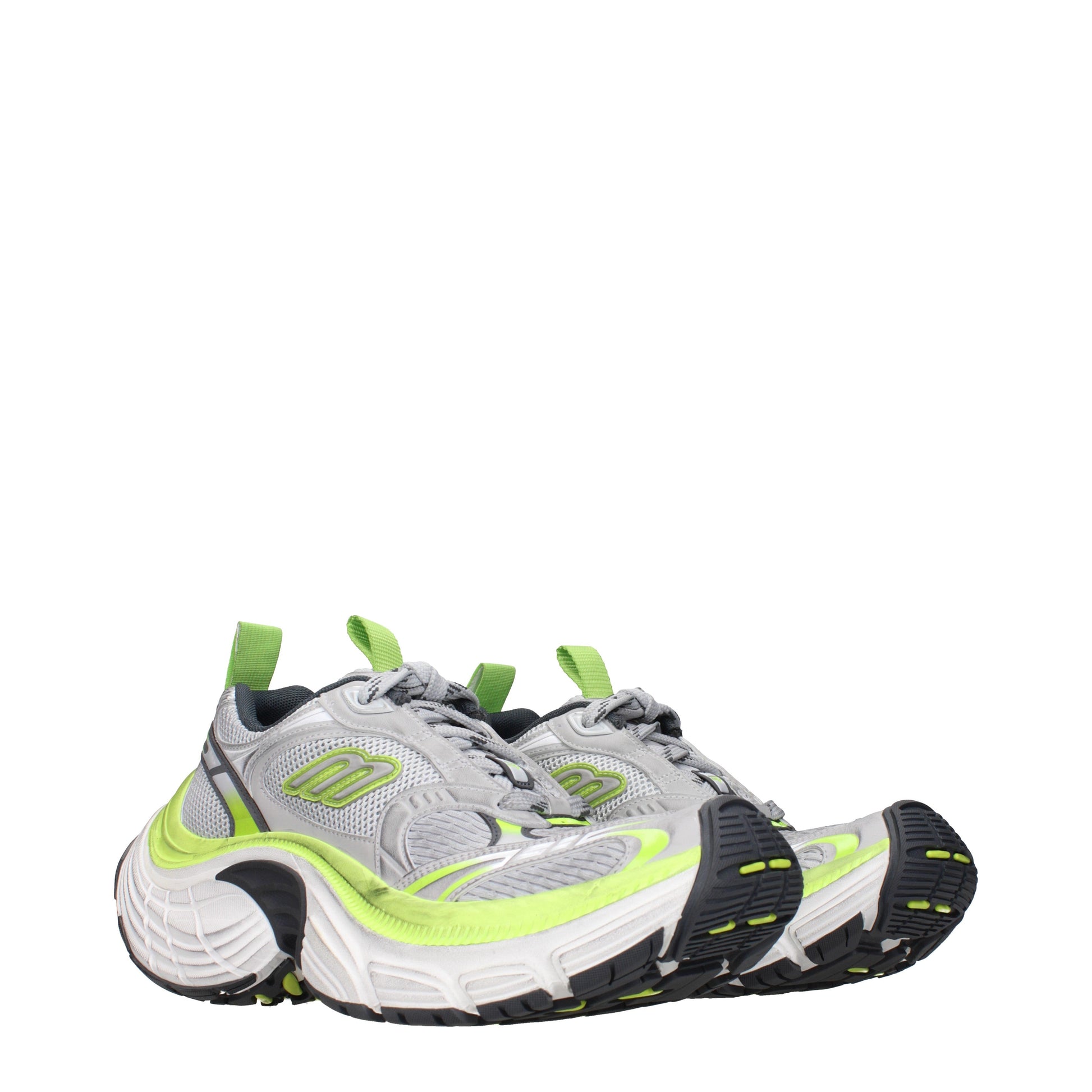 Balenciaga Sneakers Men Fabric  Gray/Fluo Green