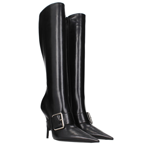 Balenciaga Boots Women Leather Black