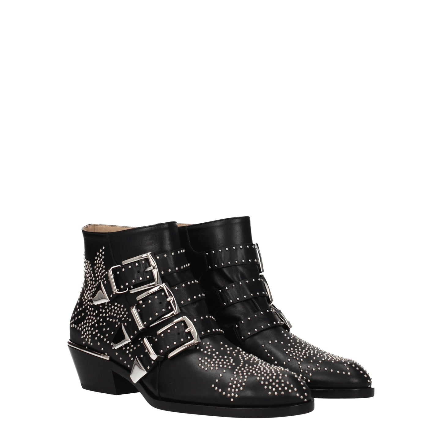 Chloé Women's Boots in Leather Black/Silver