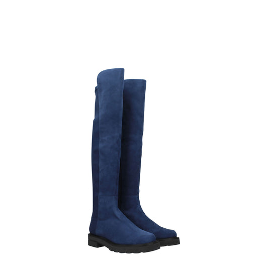 Stuart Weitzman Women's Boots in Suede Blue/Indigo