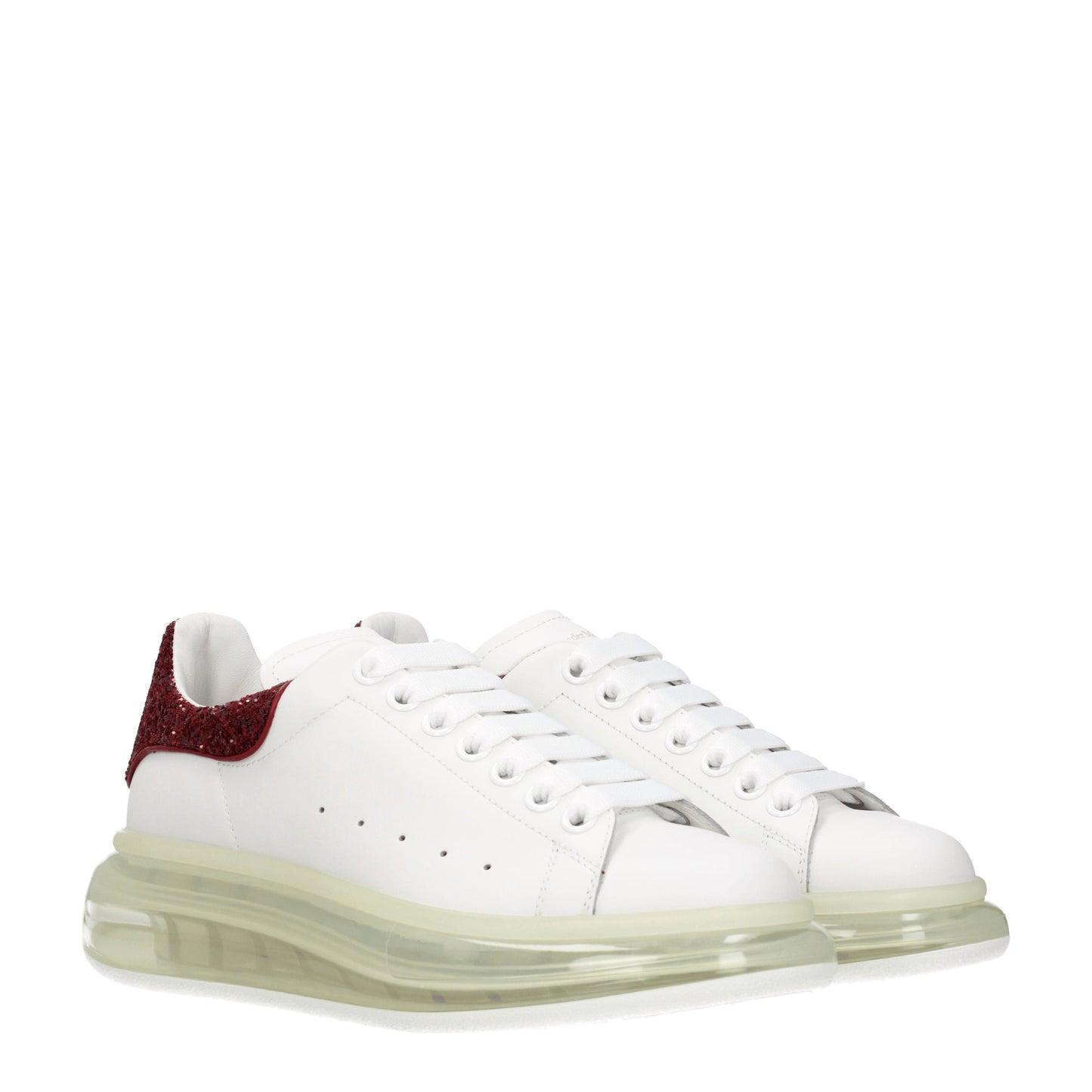 Alexander McQueen Women's Sneakers in Leather White/Raspberry