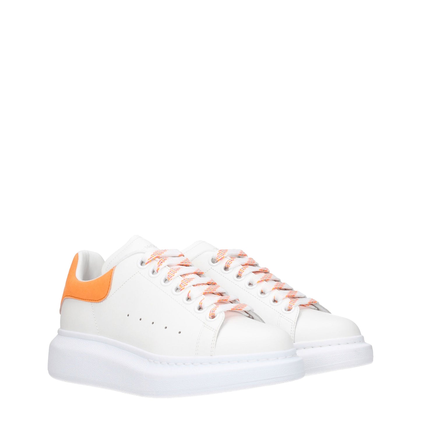 Alexander McQueen Women's Sneakers in Leather White/Orange