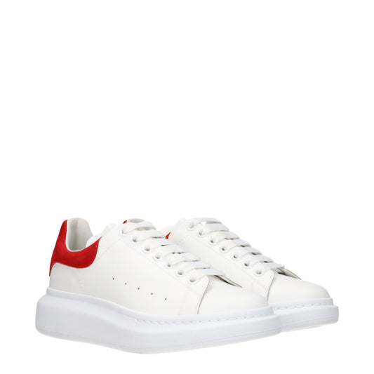 Alexander McQueen Men's Sneakers in Leather White/Red