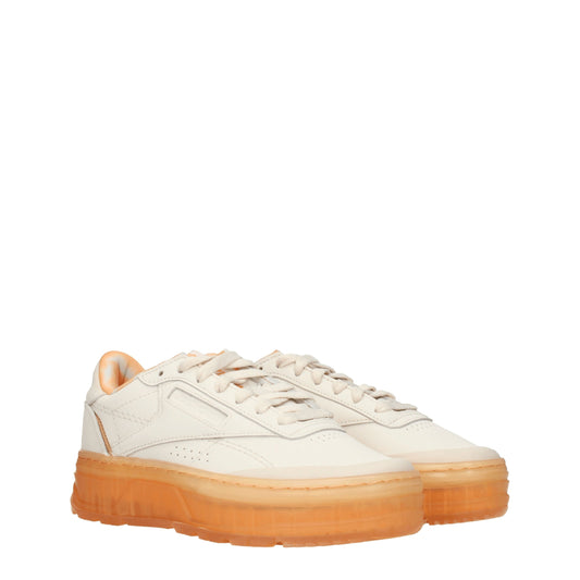 Reebok Women's Sneakers in Leather Beige/Orange