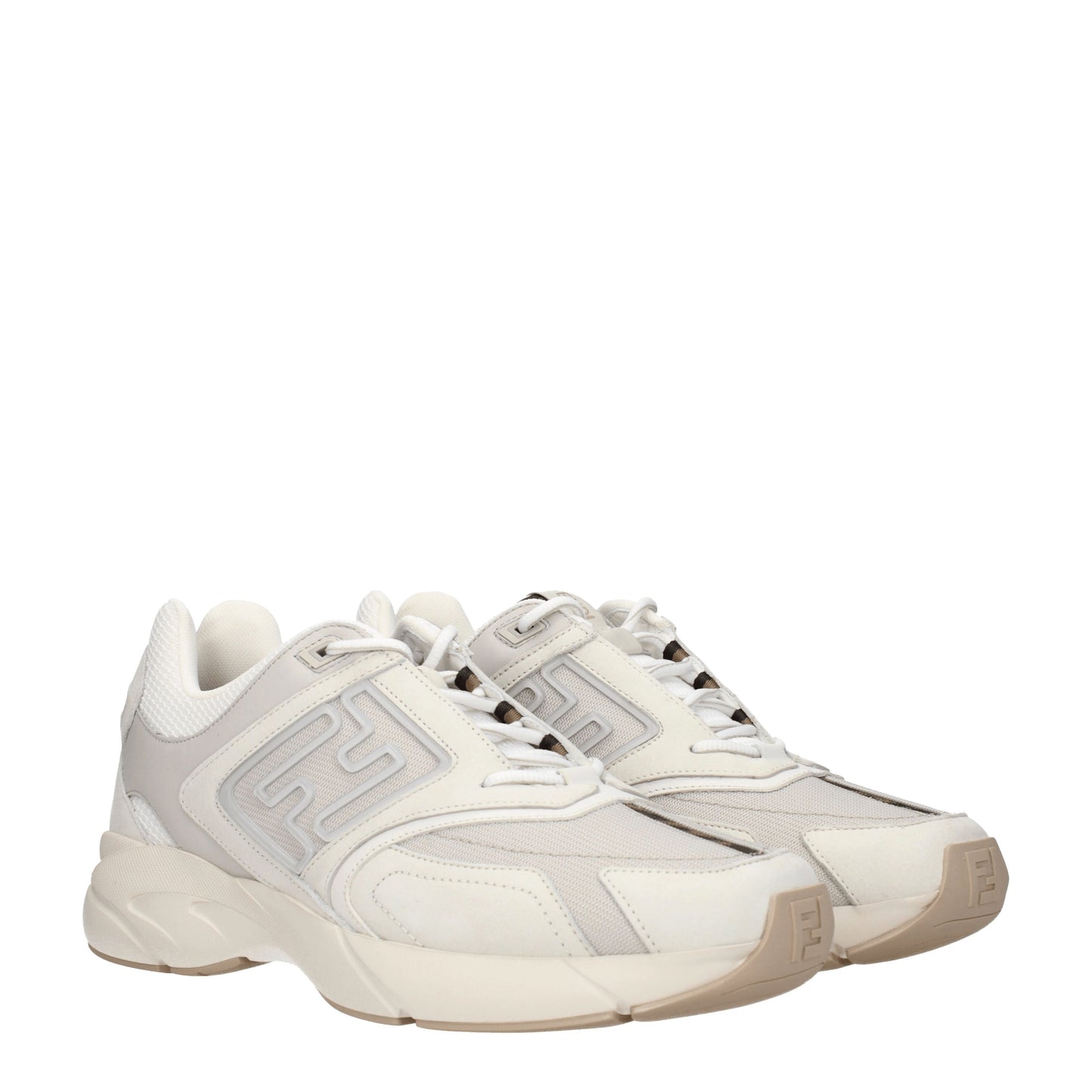 Fendi Men's Sneakers in Fabric  Beige/Ice