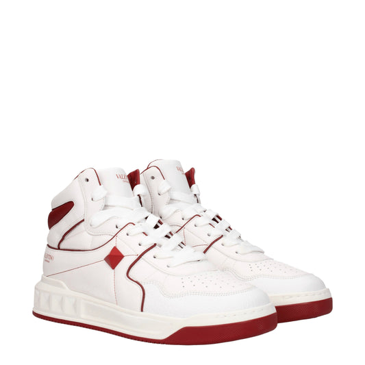 Valentino Garavani Men's Sneakers in Leather White/Red