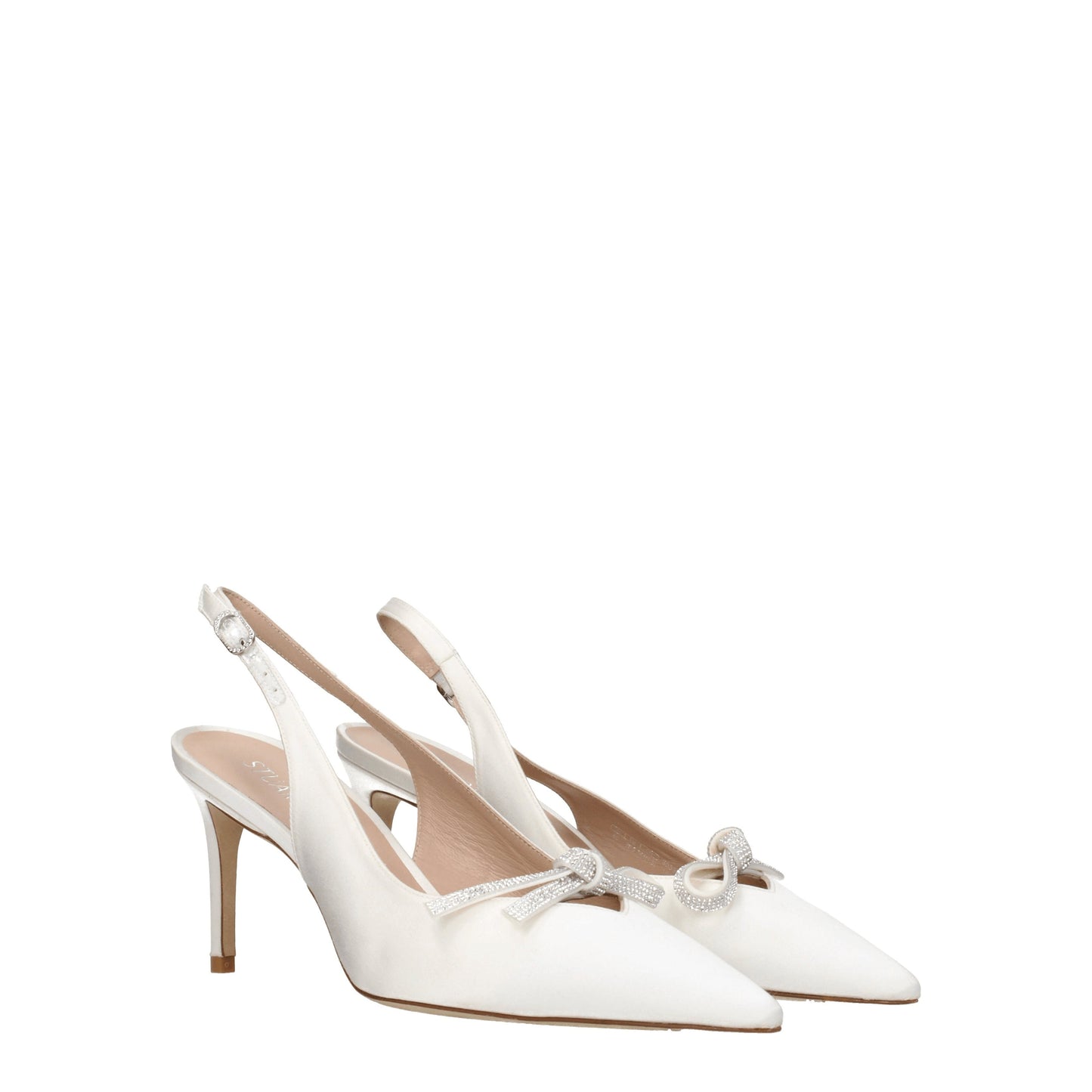 Stuart Weitzman Women's Sandals in Satin White