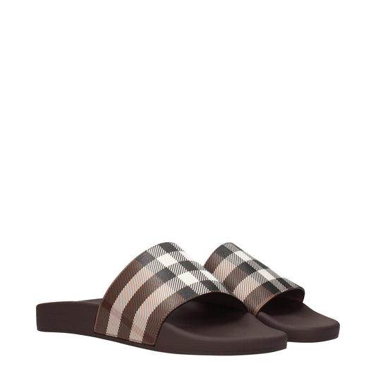 Burberry Sandals & Slippers Men Rubber Brown/Birch