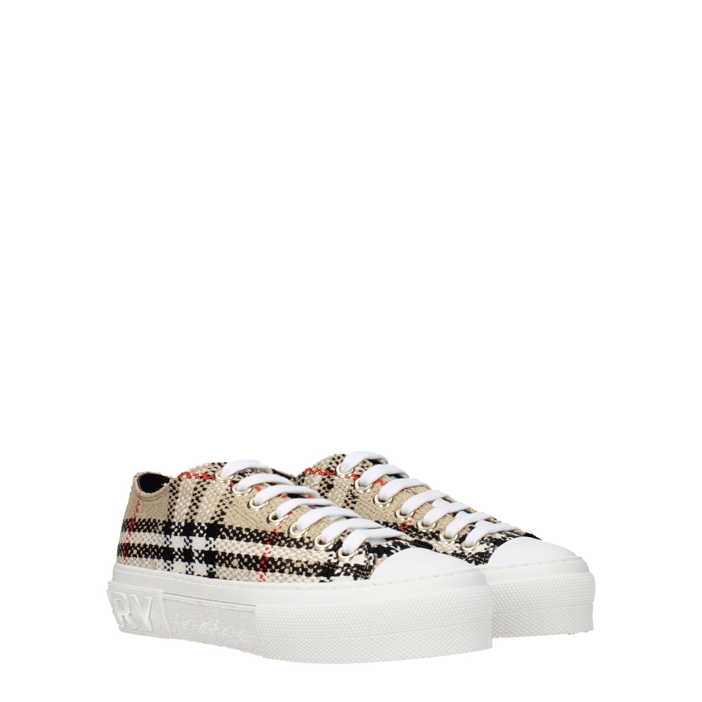 Burberry Women's Sneakers in Fabric  Beige/Multicolor