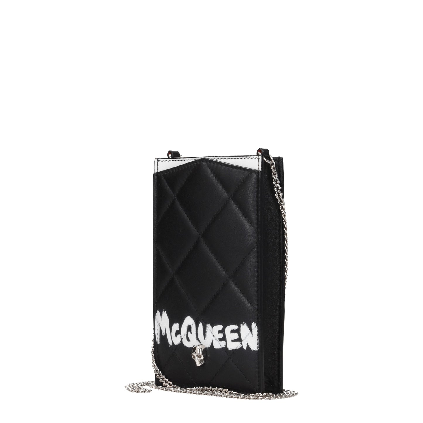 Alexander McQueen Smartphone holders Women Leather Black/White