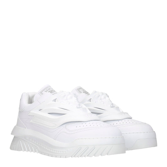 Versace Men's Sneakers in Leather White/Optic White