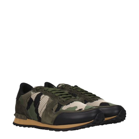 Valentino Garavani Men's Sneakers in Fabric  Green/Military Green