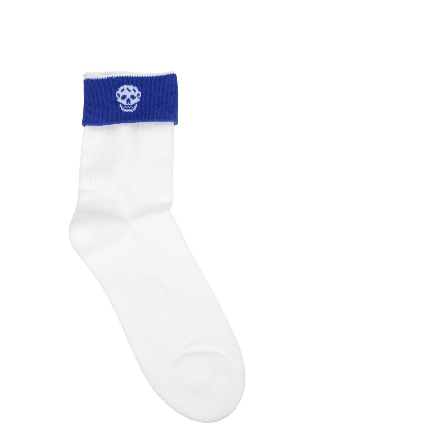 Alexander McQueen Socks Men Cotton White/Blue